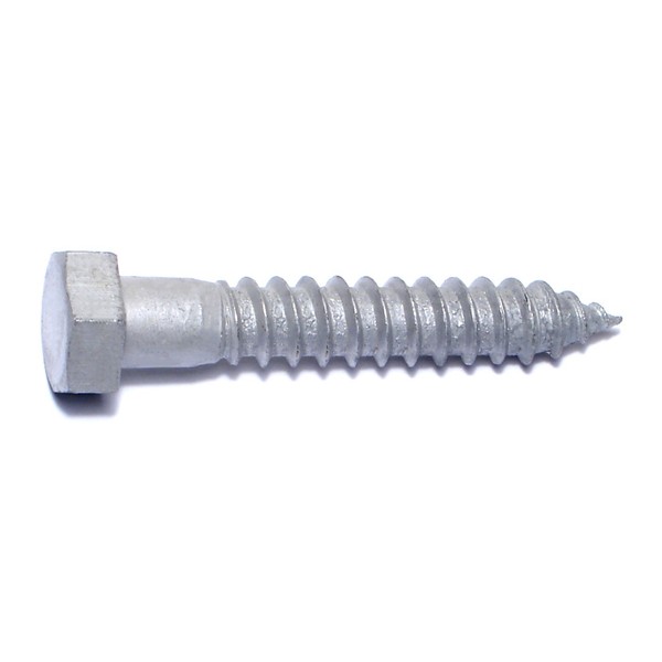 Midwest Fastener Lag Screw, 1/2 in, 3 in, Steel, Hot Dipped Galvanized Hex Hex Drive, 6 PK 35384